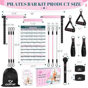 Versatile Pilates Bar Kit with Resistance Bands - Home Gym Solution