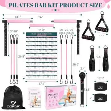 Versatile Pilates Bar Kit with Resistance Bands - Home Gym Solution
