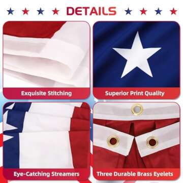 3-Pack American Pleated Fan Flags for Patriotic Decor