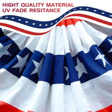 3-Pack American Pleated Fan Flags for Patriotic Decor