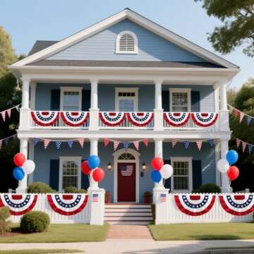 3-Pack American Pleated Fan Flags for Patriotic Decor