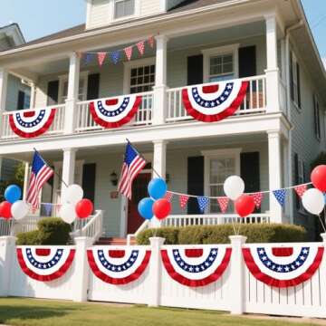 3-Pack American Pleated Fan Flags for Patriotic Decor