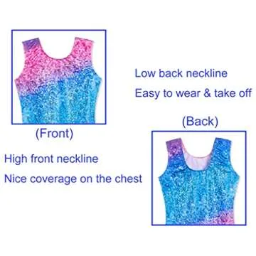 Domusgo Girls Gymnastics Leotards Size 5-6 Years Old Sparkly Gradient Stripe Unitards with Shorts