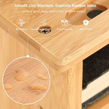 Tribesigns Bamboo Monitor Stand Riser with Drawers