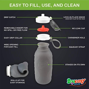 16 oz Squeasy Snacker Silicone Pouch for Easy Feeding