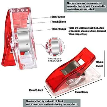 GMMA 100 Pcs Sewing Clips for Fabric Plastic Clips for Sewing Supplies Acrylic Clips for Quilting Supplies Transparent Multifunctional Mix Colors Clips for Sewing Products Storage Bag Clips