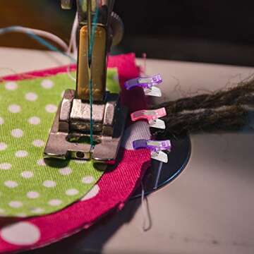 GMMA 100 Pcs Sewing Clips for Fabric Plastic Clips for Sewing Supplies Acrylic Clips for Quilting Supplies Transparent Multifunctional Mix Colors Clips for Sewing Products Storage Bag Clips