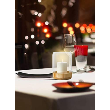 Elegant Large Glass Candle Holder with Wood Base