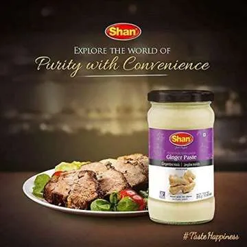Shan Ginger Paste 10.93 oz (310g) - Traditional Taste Enhancing Cooking Paste from Fresh Ground Ginger - Suitable for Vegetarians - Airtight Glass Jar