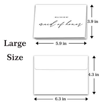 GYYsweetus 6 Packs Will You Be My Bridesmaid Card Set, Set of 6 Bridesmaid Proposal Cards, 4 Bridesmaid Cards, 2 Maid of Honor Cards, Wedding Bridal Shower Card with 6 Envelopes