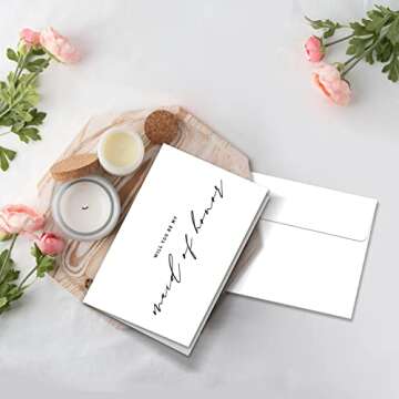 GYYsweetus 6 Packs Will You Be My Bridesmaid Card Set, Set of 6 Bridesmaid Proposal Cards, 4 Bridesmaid Cards, 2 Maid of Honor Cards, Wedding Bridal Shower Card with 6 Envelopes