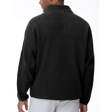 THE GYM PEOPLE Men's Half Zip Oversized Fleece Pullover Sweatshirt Stand Collar Winter Sherpa Warm S...