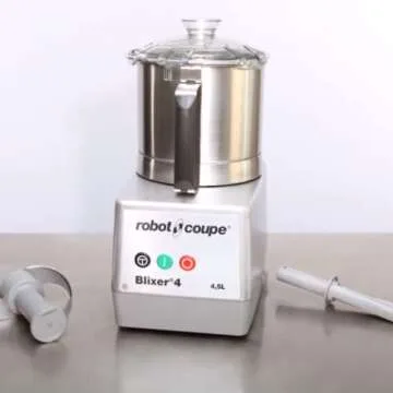 Robot Coupe BLIXER 4 Blixer Vertical Commercial High Speed Blender/Mixer, 4.5-Quart Stainless Steel Batch Bowl, 1 Speed, Stainless Steel, 120 Vol, 1-1/2 hp