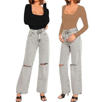 Allchic Womens Long Sleeve Bodysuit in Mocha Color