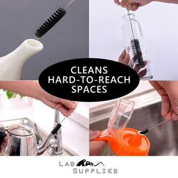 Versatile 8 Inch Nylon Tube Brush Set, 12 Pack