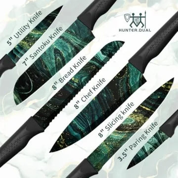 HUNTER.DUAL 12-PC Colorful Kitchen Knife Set