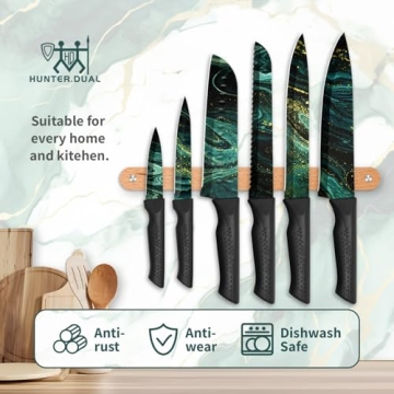 HUNTER.DUAL 12-PC Colorful Kitchen Knife Set