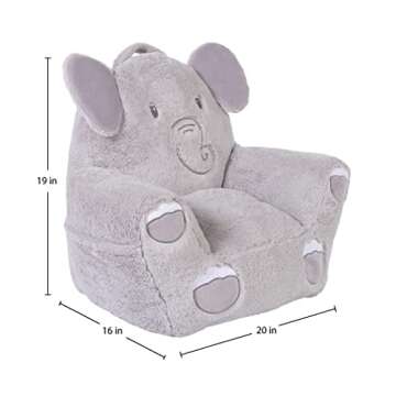 Cuddo Buddies Toddler Plush Character Chair, Kids Furniture for Children, 19 in x 20 in x 16 in