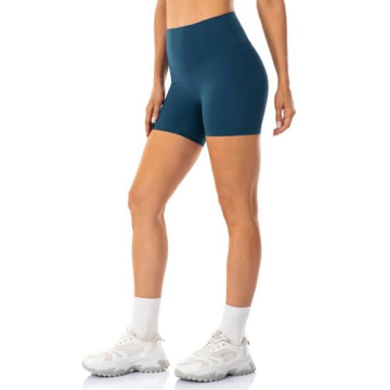 Lavento Women's Soft Biker Shorts 5 Inch - High Waisted