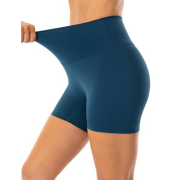 Lavento Women's Soft Biker Shorts 5 Inch - High Waisted