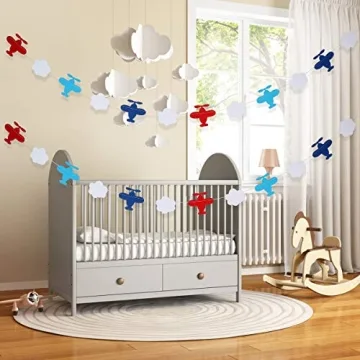Adorable Airplane Clouds Garland for Birthday Parties