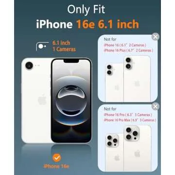 FNTCASE for iPhone 16e Phone Case: Magnetic Matte Textured Shockproof Military Grade Drop Protection...