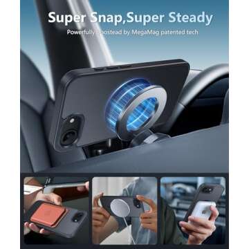 FNTCASE for iPhone 16e Phone Case: Magnetic Matte Textured Shockproof Military Grade Drop Protection Cell Phone Cover | Slim Rugged Anti-Slip Durable Protective Bumper for iPhone SE 4 Case 2025(Black)