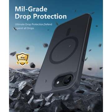 FNTCASE for iPhone 16e Phone Case: Magnetic Matte Textured Shockproof Military Grade Drop Protection Cell Phone Cover | Slim Rugged Anti-Slip Durable Protective Bumper for iPhone SE 4 Case 2025(Black)