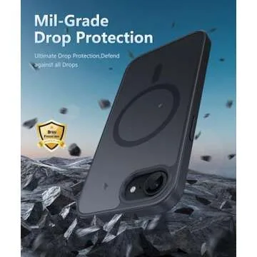 FNTCASE for iPhone 16e Phone Case: Magnetic Matte Textured Shockproof Military Grade Drop Protection Cell Phone Cover | Slim Rugged Anti-Slip Durable Protective Bumper for iPhone SE 4 Case 2025(Black)