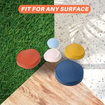 Balance Stepping Stones for Kids - romrex 5pcs Vibrant and Nature-Themed Balance Stones to Encourage Toddler Balance & Gross Motor Skills with Rubber Bottom and Embossed Surface