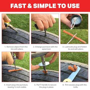 Boulder Tools Tire Repair Kit - Comprehensive Tire Repair Tools Set with Plugs, Valve Tool, and Heavy Duty Case - Flat Tire Repair Kit for Cars, Trucks, Motorcycles, ATVs for Quick Emergency Fixes