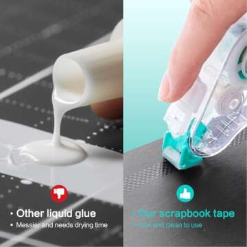 M&G 6 Pack Double Sided Tape Roller Set, Glue Tape with Roller Scrapbook Tape Supplies, Double-Sided Adhesive Tape Runner for Craft School Scrapbooking Home Office (0.24 Inchx 26.25 FT)