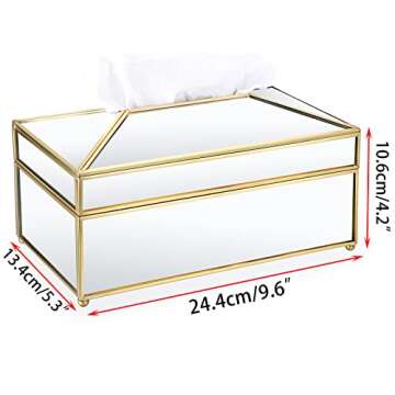 Elegant Gold Glass Tissue Box Holder for Home Decor