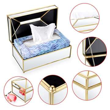 Elegant Gold Glass Tissue Box Holder for Home Decor