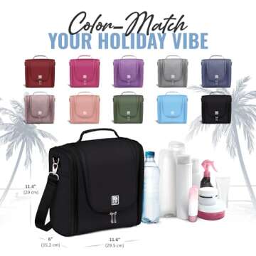 BOACAY Extra Large Hanging Travel Toiletry Bag for Women and Men, Makeup Bag, Bathroom & Shower Organizer Kit for Accessories, Cosmetics, Essentials