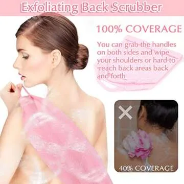 Anezus Exfoliating Shower Bath Gloves Back Scrubber Set