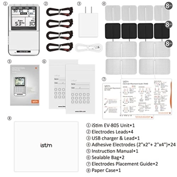 iSTIM EV-805 Rechargeable TENS EMS Combo for Pain Relief