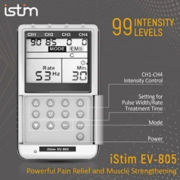 iSTIM EV-805 Rechargeable TENS EMS Combo for Pain Relief