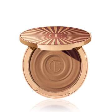 CHARLOTTE TILBURY Sun-Kissed Glow Bronzer, 1 Fair/Pale, Cream, Full Coverage, Brown, Hydrating, Palette