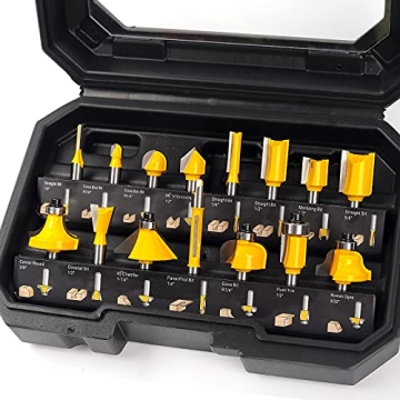 MNA Router Bits Set 15 Pieces for DIY Woodworking Tools
