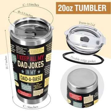 Fathers Day Dad Gifts from Daughter Son Wife – Travel Tumbler 20oz