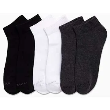 Cole Haan Men's Athletic Socks - Performance Cushion Quarter Cut Ankle Socks (6 Pack), Size 7-12, Assorted