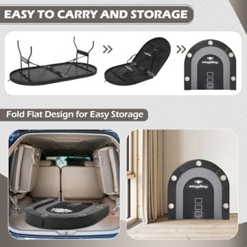 RayChee 10 Player Foldable Poker Table with LED Lights