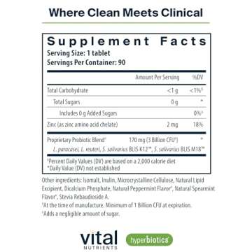 Hyperbiotics Vital Nutrients Pro Dental Probiotic | Clinically Studied BLIS K12 and M18 | Oral Probi...