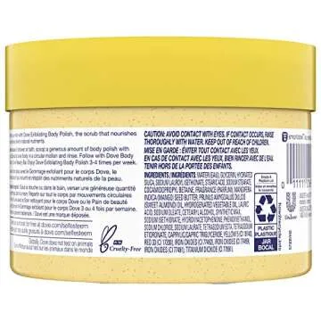 Dove Exfoliating Body Polish Body Scrub Crushed Almond and Mango Butter 4 Count Exfoliating Scrub for Dry Skin Gently Exfoliates to Reveal Healthy Skin 10.5 oz
