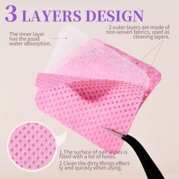 FANDAMEI Lint Free Nail Wipes for Gel Nails and More