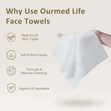 Ourmed Life Disposable Face Towel | Lint-Free Biodegradable Clean Towels | Dry Makeup Remover Wipes ...