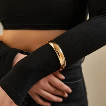 Elegant GREICHFAN Gold Chunky Bangle Bracelet for Women