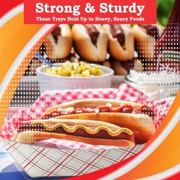 Durable 7" Paper Hot Dog Trays - 50 Pack for Events