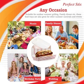 Durable 7" Paper Hot Dog Trays - 50 Pack for Events
